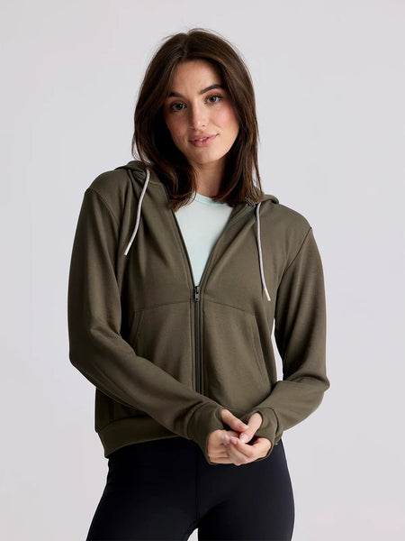 W Bamboo LW Fleece Zip Hoodie