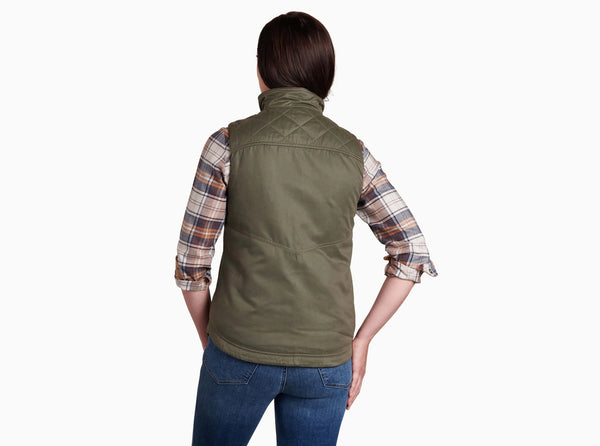 W Celeste Lined Vest- Sage