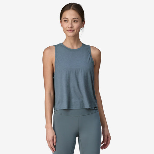 W Cap Cool Trail Cropped Tank- Utility Blue