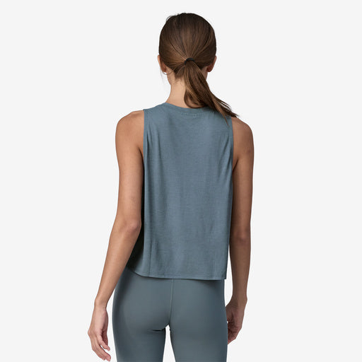 W Cap Cool Trail Cropped Tank- Utility Blue