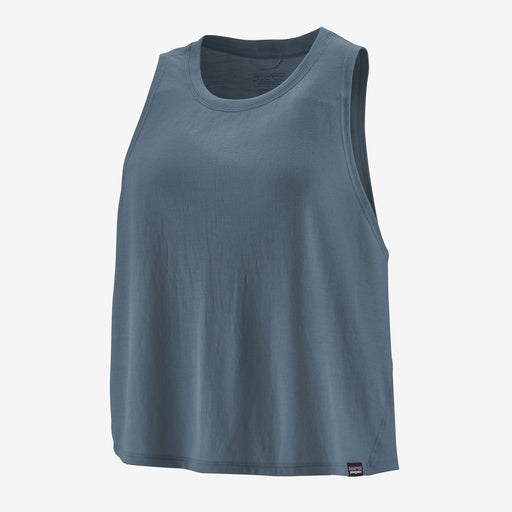 W Cap Cool Trail Cropped Tank- Utility Blue