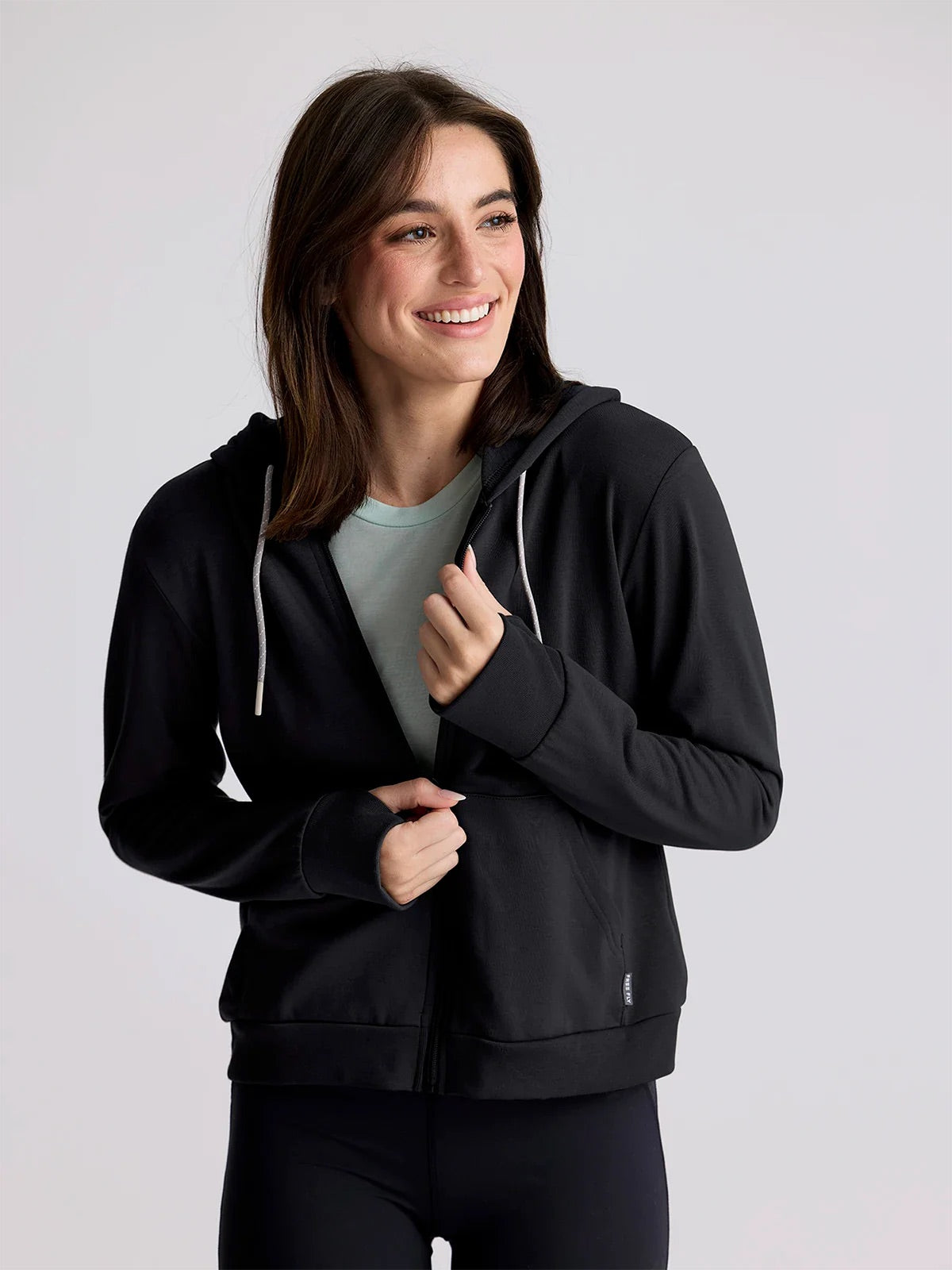 W Bamboo LW Fleece Zip Hoodie