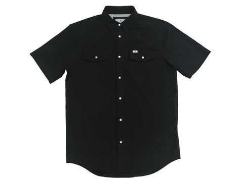 M Short Sleeve Snap Shirt- Black