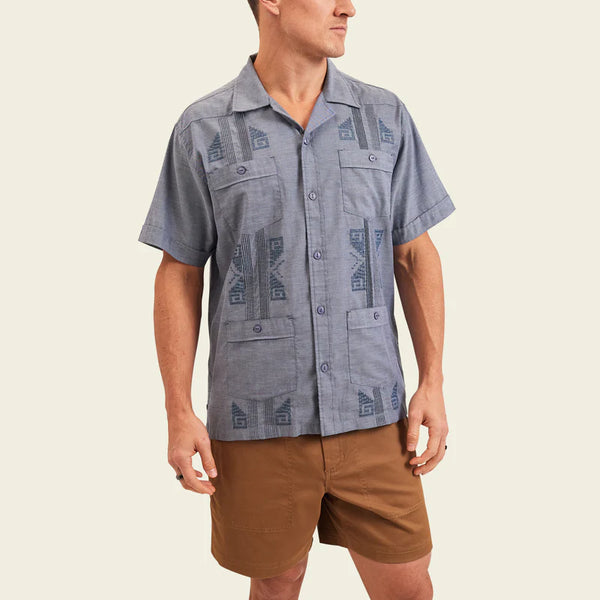 Guayabera Shirt - Indigo Blue Oxford