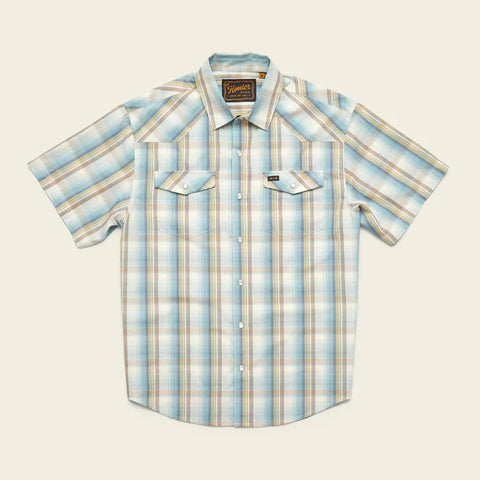 H Bar B Snapshirt- Isley Plaid: Seafoam