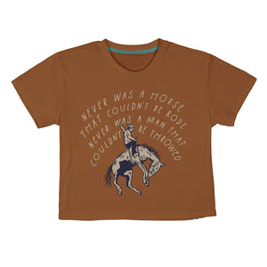 Never Was A Horse Crop Tee- Meerkat