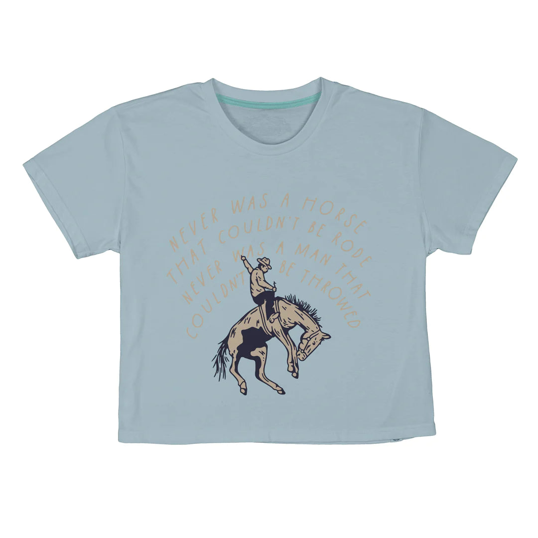 Never Was A Horse Crop Tee- Sterling Blue