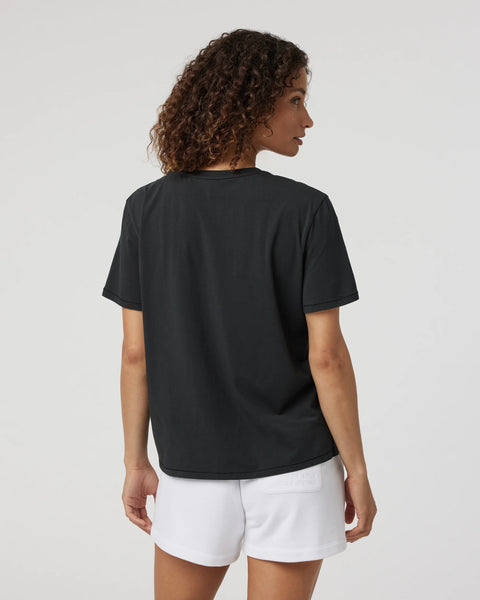 W Feather Tee- Washed Black