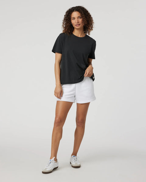 W Feather Tee- Washed Black