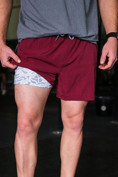 Athletic Shorts 5.5"- Maroon