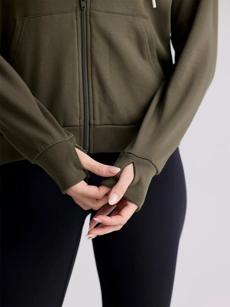 W Bamboo LW Fleece Zip Hoodie